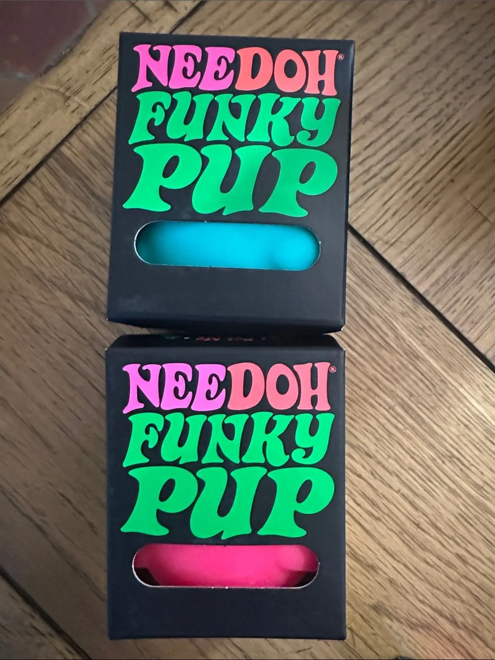 Schylling NeeDoh Funky Pup Squishy Toy - Pink & Teal